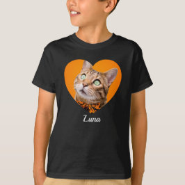 Pet's Cute Modern Typography Name and heart Photo T-Shirt