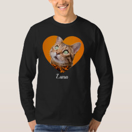Pet's Cute Modern Typography Name and heart Photo T-Shirt