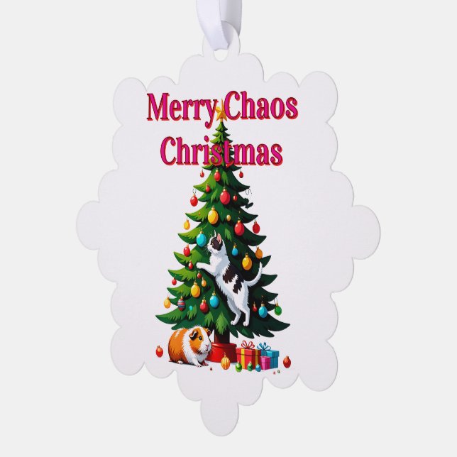 Pets First Christmas Paper Ornament Card (Linke Ecke)