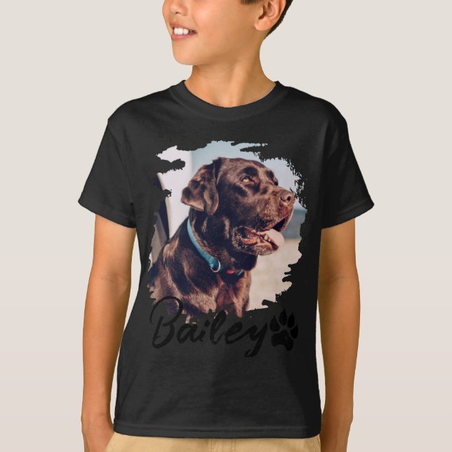 Pets Simple Modern Cool Tygraphy Name And Photo T  T-Shirt (Vorderseite)