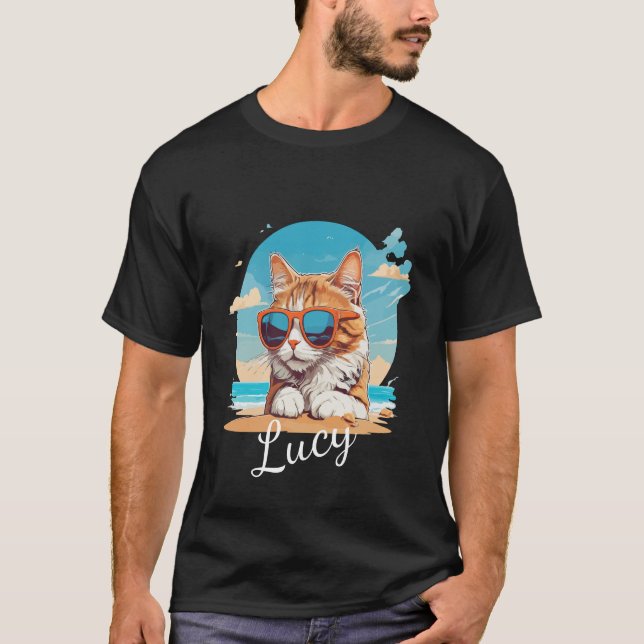 Pet's Simple Modern Cool Typography Name and Photo T-Shirt (Vorderseite)