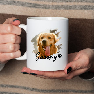 Pet's Simple Modern Cool Typography Name and Photo Tasse
