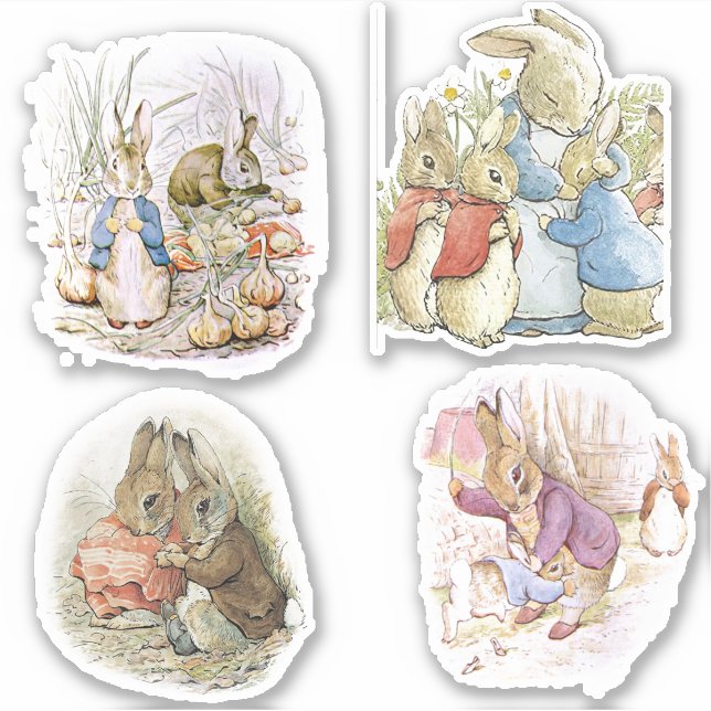 Petter Rabbit Set Aufkleber (Vorderseite)