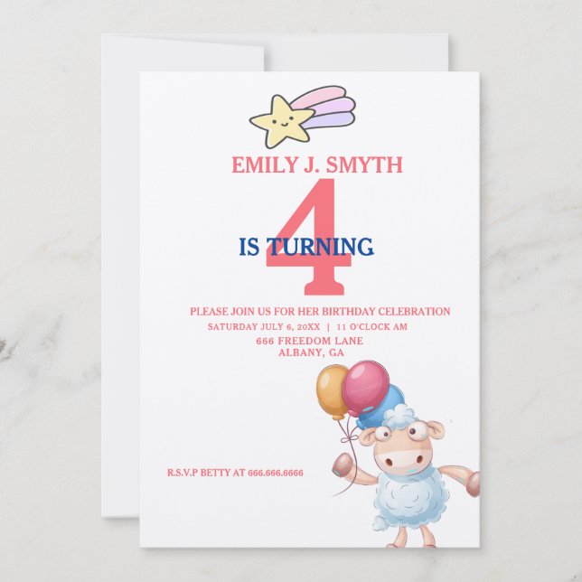 Petting Zoo Einladungen zum Geburtstag - tierische (Vorderseite)