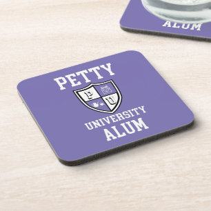 Petty University Alum grad periwinkle alma mater Getränkeuntersetzer
