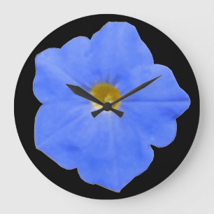 Petunia Blue and Yellow Wall Clock Große Wanduhr