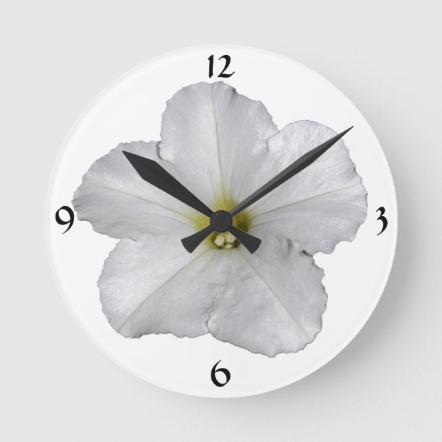 Petunia Blume Blumenweihnachtsdekor Niedlich Runde Wanduhr (Vorderseite)