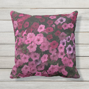 Petunia-Blumen Outdoor Rosa Lila Gartenbank Kissen