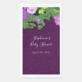 Petunia Floral Eggplant Lila Baby Dusche Hübsch Serviette