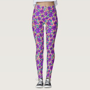 Petunia Night Sky auf Aprikosenunterlage Tablette Leggings