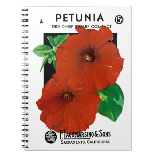 Petunia-Saatpacketikett Notizblock