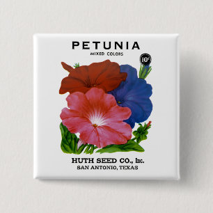 Petunia Vintag Seed Packet Button