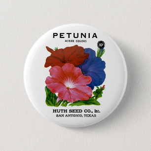 Petunia Vintag Seed Packet Button