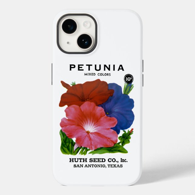 Petunia Vintag Seed Packet Case-Mate iPhone Case (Rückseite)