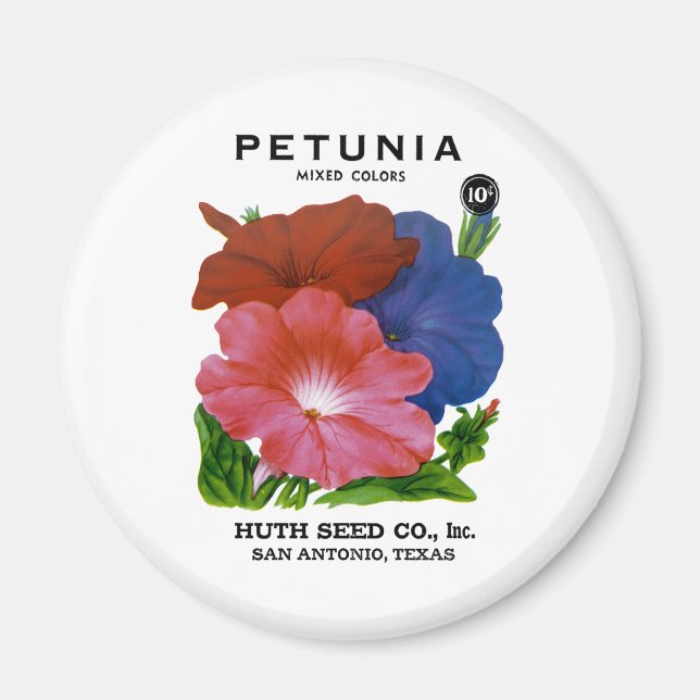 Petunia Vintag Seed Packet Magnet (Vorne)