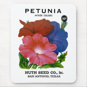 Petunia Vintag Seed Packet Mousepad