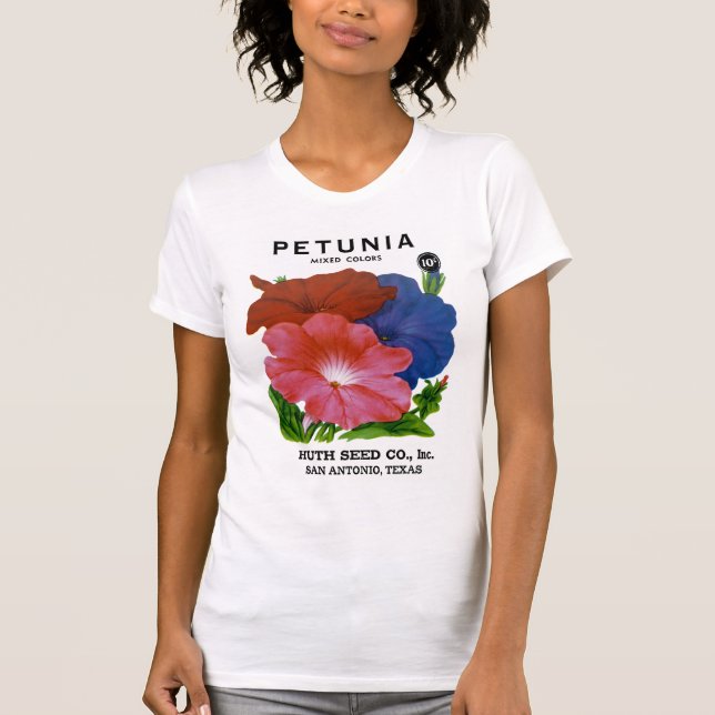 Petunia Vintag Seed Packet T-Shirt (Vorderseite)