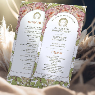 Petunia Vintage Hochzeitsprogramm Jugendstil Mucha Programm