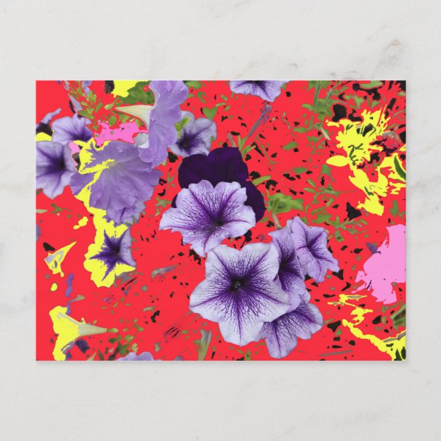 Petunias Bright Background Postkarte (Vorderseite)