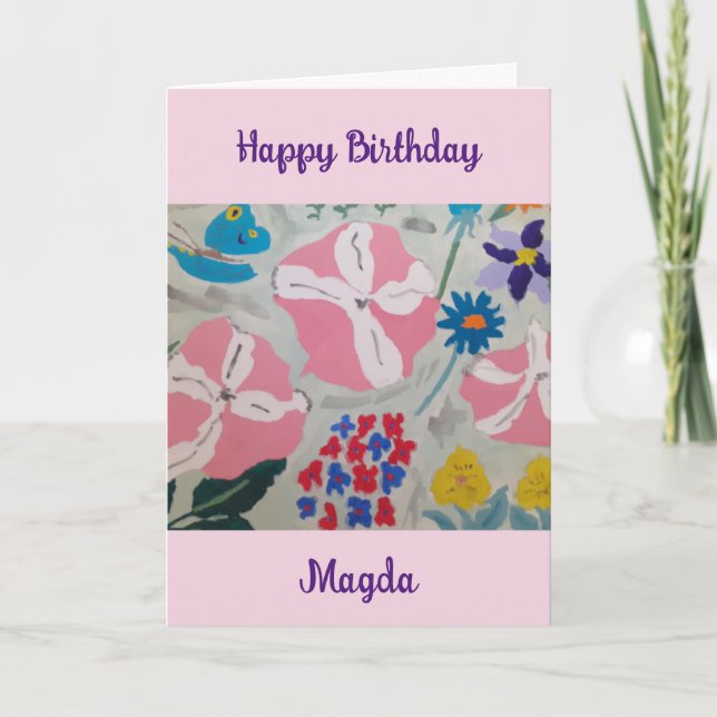 Pétunias et fleurs d'été Carte d'anniversaire (Devant)
