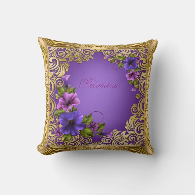 Petunias Lila Pink Pillows Girly Kissen (Vorderseite)