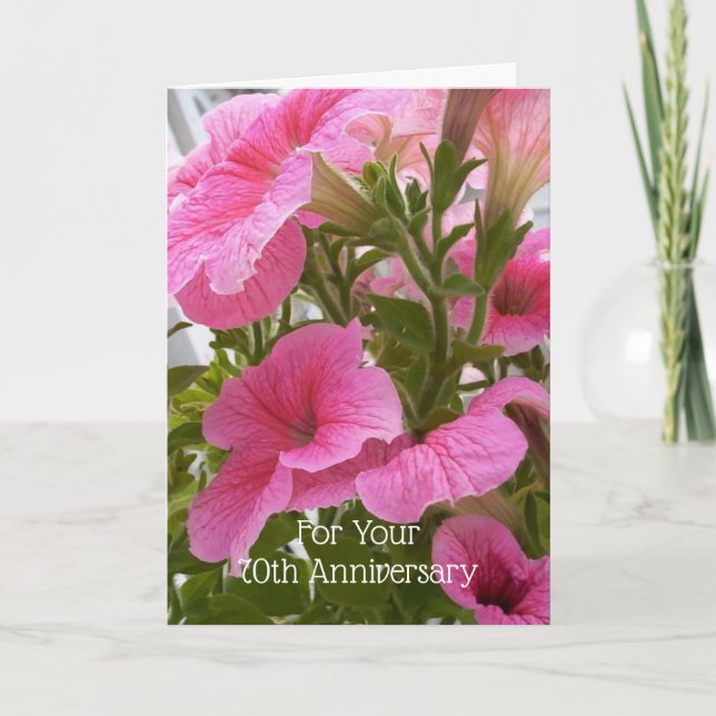 Petunias Personalisiert 70. Hochzeitstag Karte (Vorderseite)