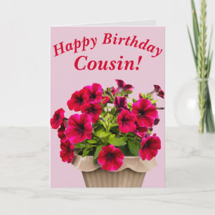 Pétunias rose carte d'anniversaire florale pour Co
