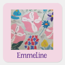 Petunias & Sommerliche Blume Personalisiert Quadratischer Aufkleber