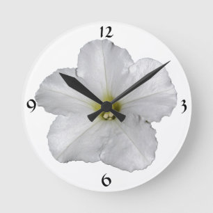 Petunie Blumen Weihnachtsdekoration Süß Weiß Runde Wanduhr