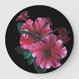 Petunien-Blumenuhr Große Wanduhr