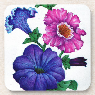 Petunien in blau und rosa untersetzer