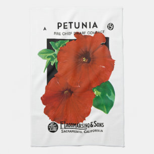 Petunien-Samenpackungsetikett Handtuch