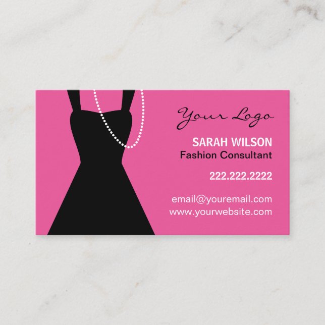 Peu conception de carte de visite noire de robe, (Devant)