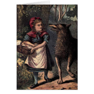 Peu de capuchon et loup rouges