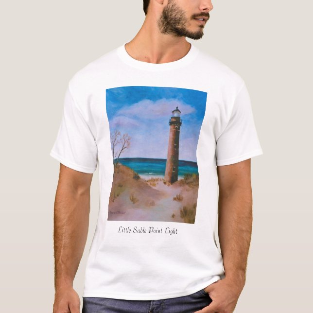 Peu de T-shirt de phare de point de sable (Devant)