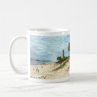 Peu de tasse de café du Michigan de phare de sable