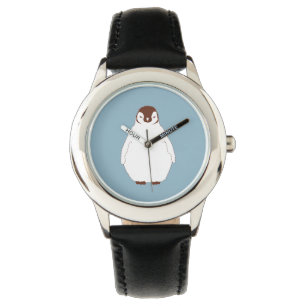 Peu montre Brown d'enfants de pingouin