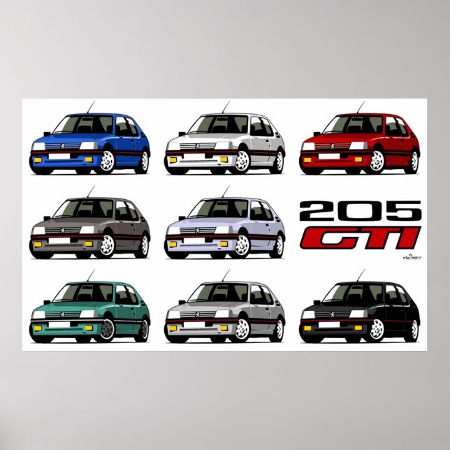 Peugeot 205 GTI Poster (Vorne)