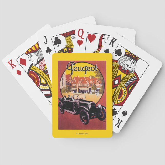 Peugeot-Automobil-förderndes Plakat Spielkarten (Rückseite)
