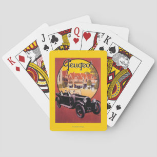 Peugeot-Automobil-Werbeplakat Spielkarten