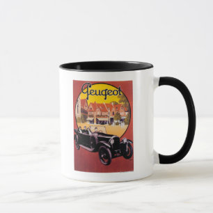 Peugeot-Automobil-Werbeplakat Tasse
