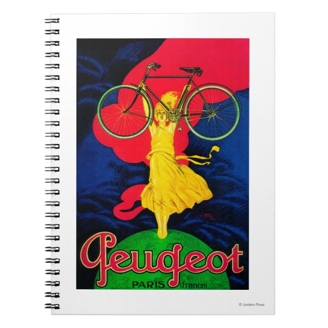 Peugeot Bicycle Vintag PosterEurope Notizblock (Vorderseite)