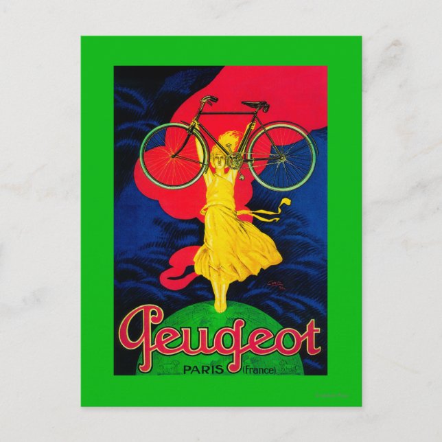 Peugeot Bicycle Vintag PosterEurope Postkarte (Vorderseite)
