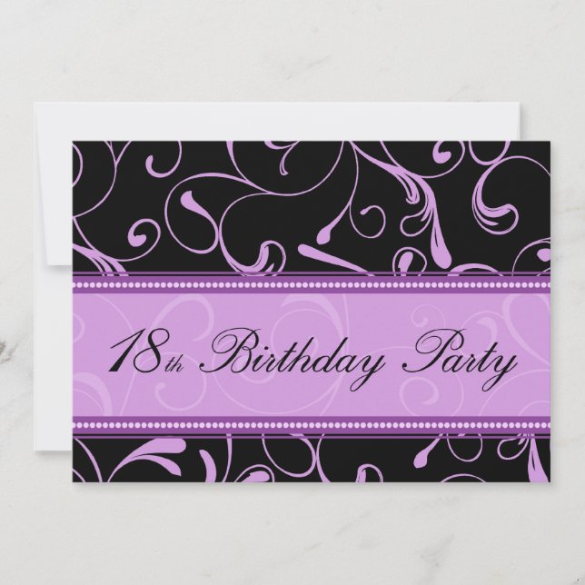 Peuple Swirl 18e anniversaire Cartes d'invitation (Devant)