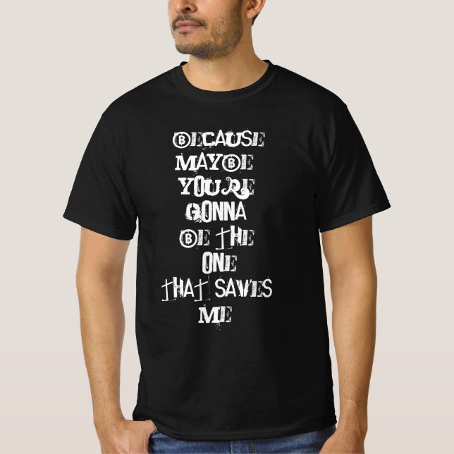 Peut-Être Que Les Paroles D'Oasis Mens T-Shirt (Devant)