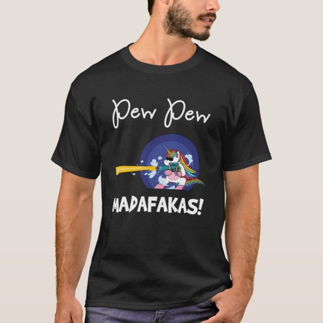 PEW Madafakas Fantasie Angry Rainbow Unicorn with  T-Shirt (Vorderseite)