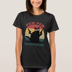 Pew Madafakas Funny Black Cat Womens T-Shirt