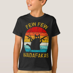 Pew Madafakas Pew Guns Funny Black Cat Retro Vinta T-Shirt