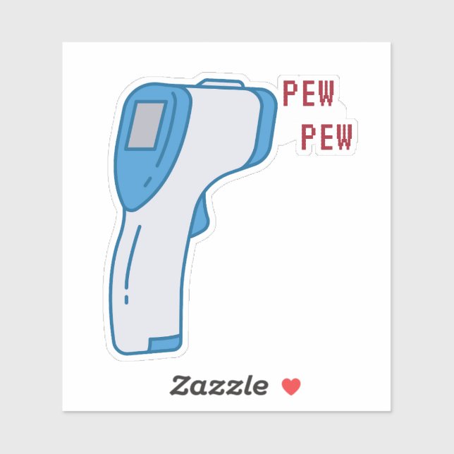 Pew Pew Funny Nurse Custom Cut Vinyl Sticker (Blatt)