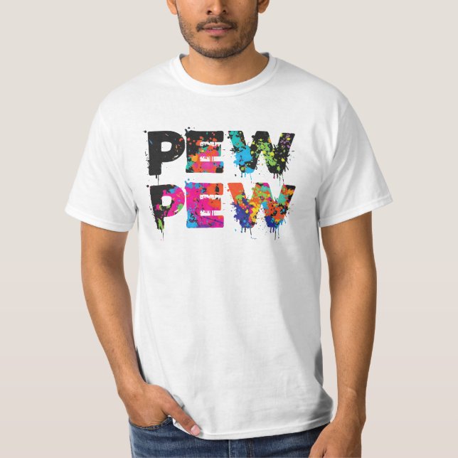 Pew Pew - Funny Paintball T-Shirt (Vorderseite)